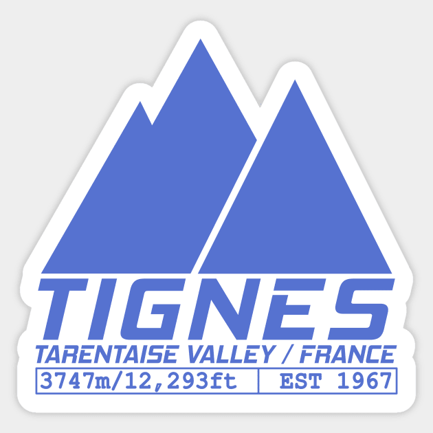 Tignes France Ski Resort Tarentaise Valley Skiing Sticker by ChrisWilson